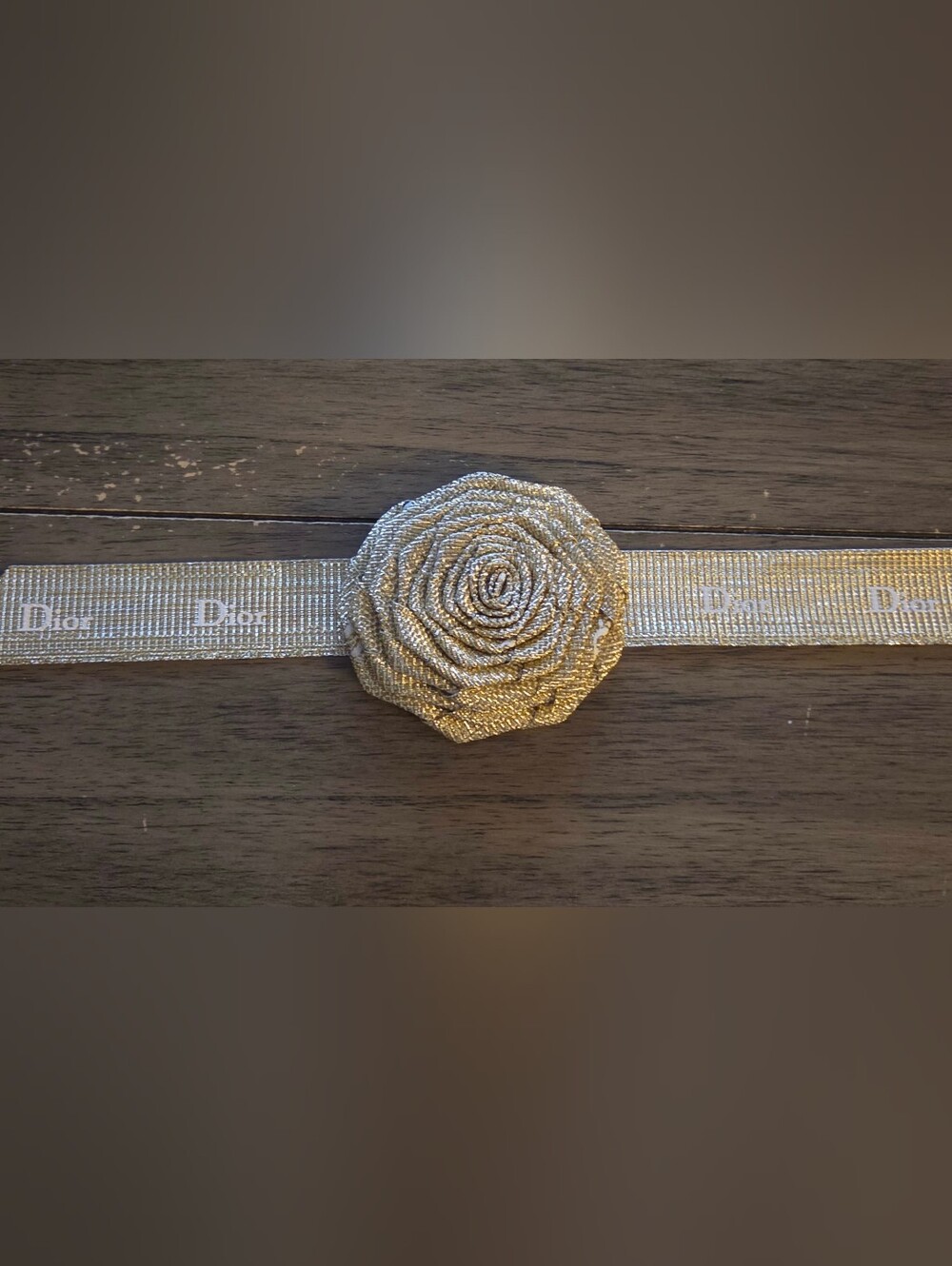 Dior Gold Camellia Mini Ribbon